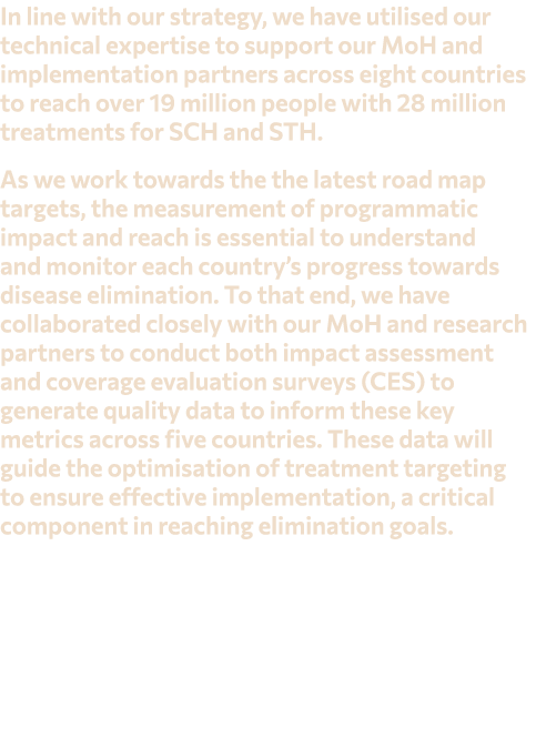 In line with our strategy, we have utilised our technical expertise to support our MoH and implementation partners ac...