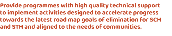 Provide programmes with high quality technical support to implement activities designed to accelerate progress toward...